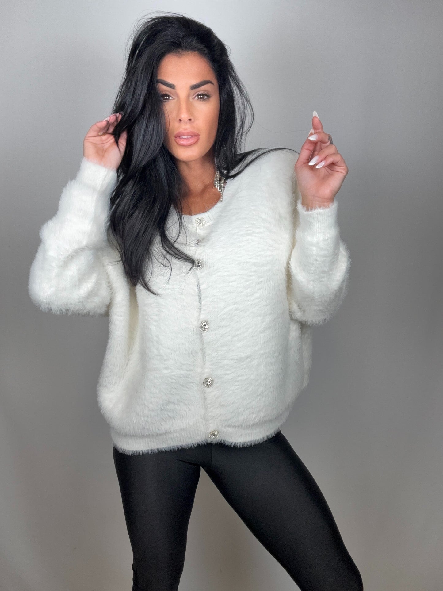 Maxi cardigan bianco