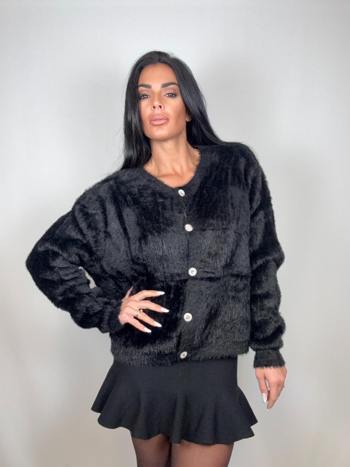 Maxi cardigan nero