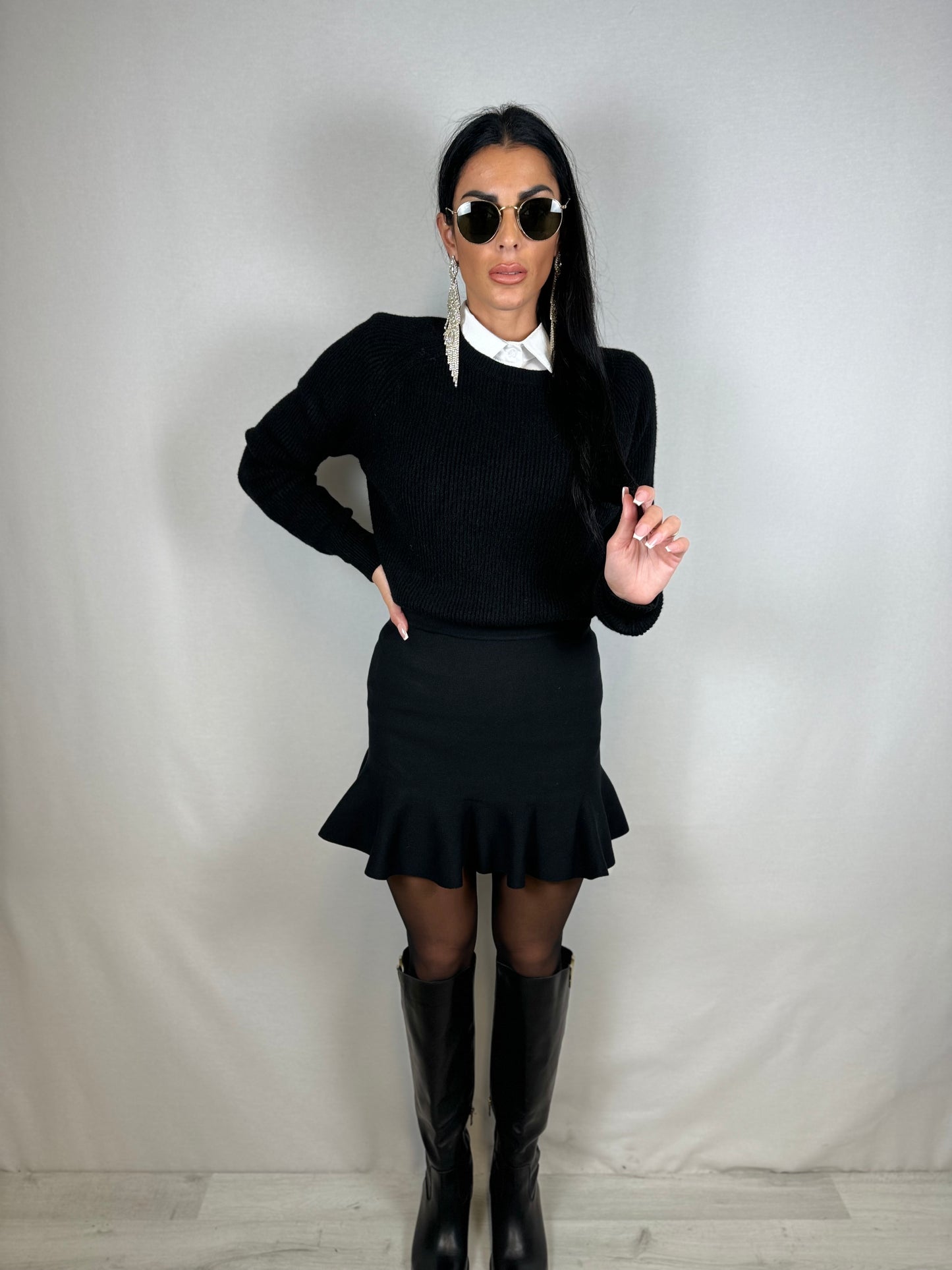 Maglione nero minimal