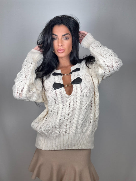 Maglione vanity panna