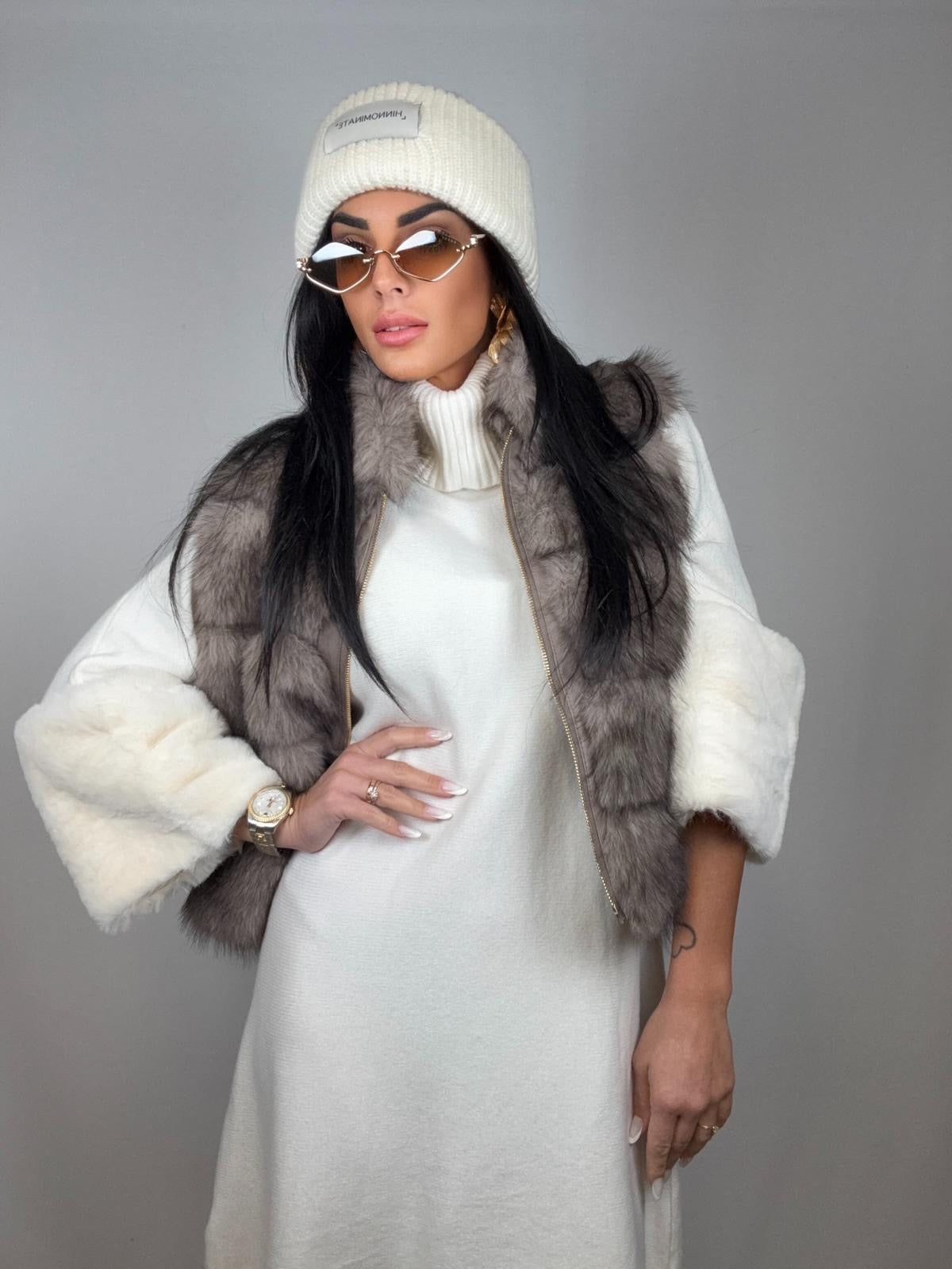 Maxi maglione/abito white