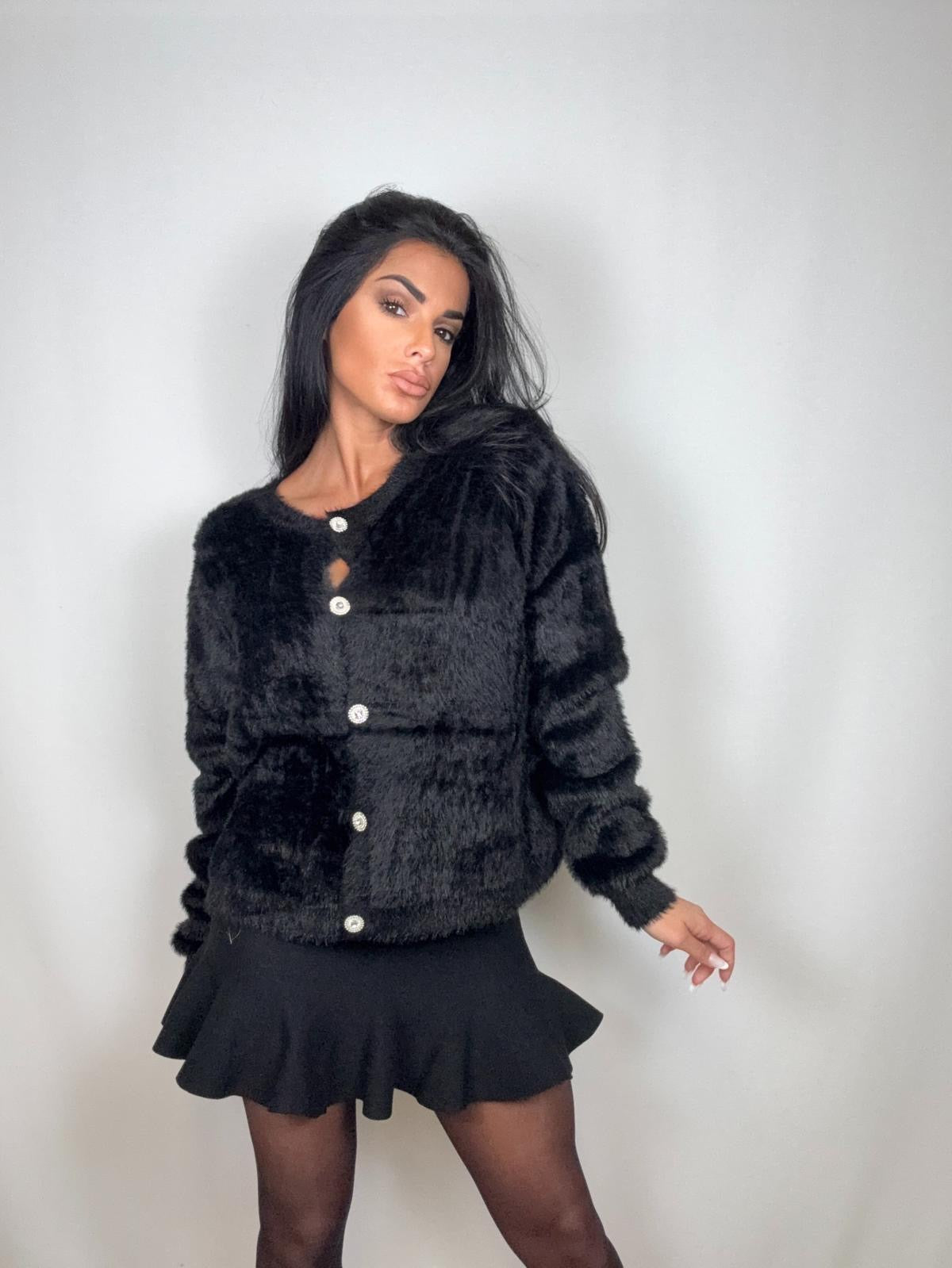 Maxi cardigan nero