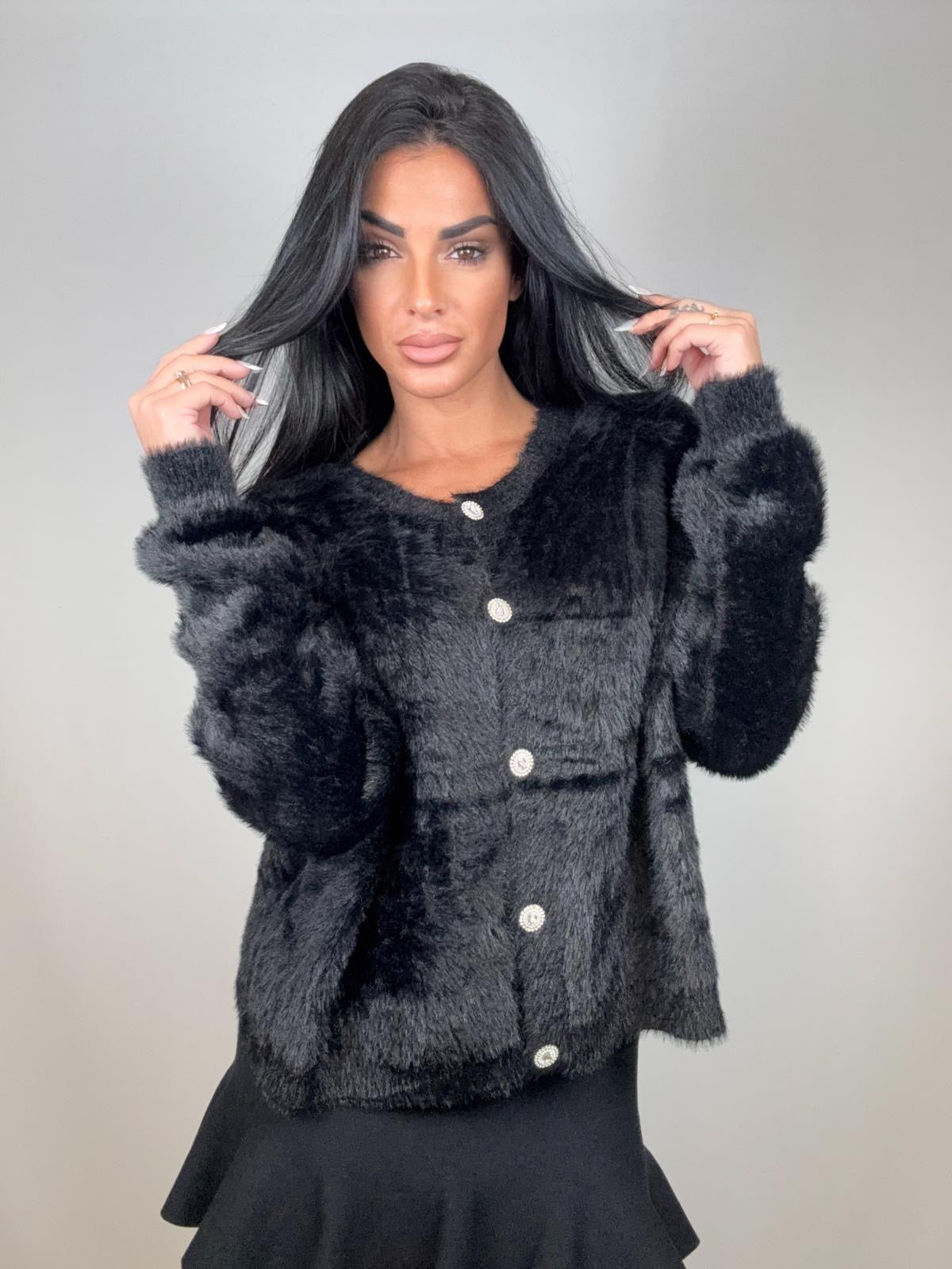 Maxi cardigan nero