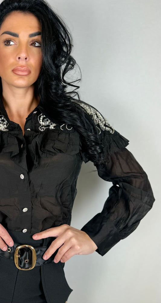 Camicia nera pearl